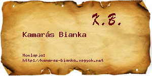 Kamarás Bianka névjegykártya