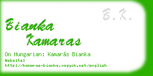 bianka kamaras business card