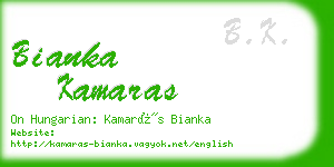 bianka kamaras business card